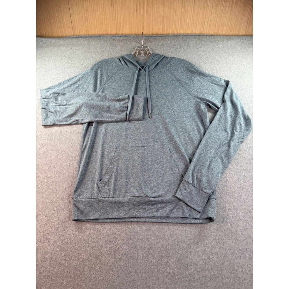 Quince Flowknit Pullover Hoodie Heather Sky Blue Mens Small LB59568-ZJGS01-10275